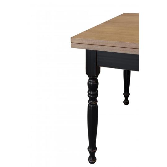 etkezo asztal rusztikus country mediterran kopottas fekete kinyithato hosszabbithato praktikus helytakarekos felujtas ebedlo szek butor lameridiana lakberendezes fekete barna.jpg